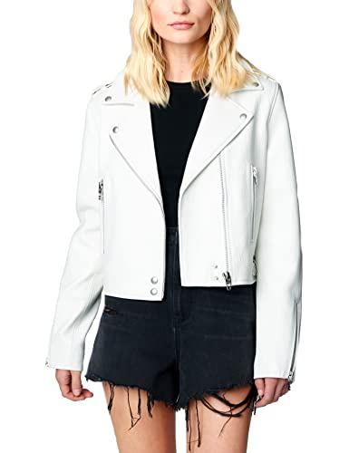 ジャケット・アウター White Single Leather Jacket BLANKNYC] Womens Luxury Clothing Vegan Leather Moto Jacket With